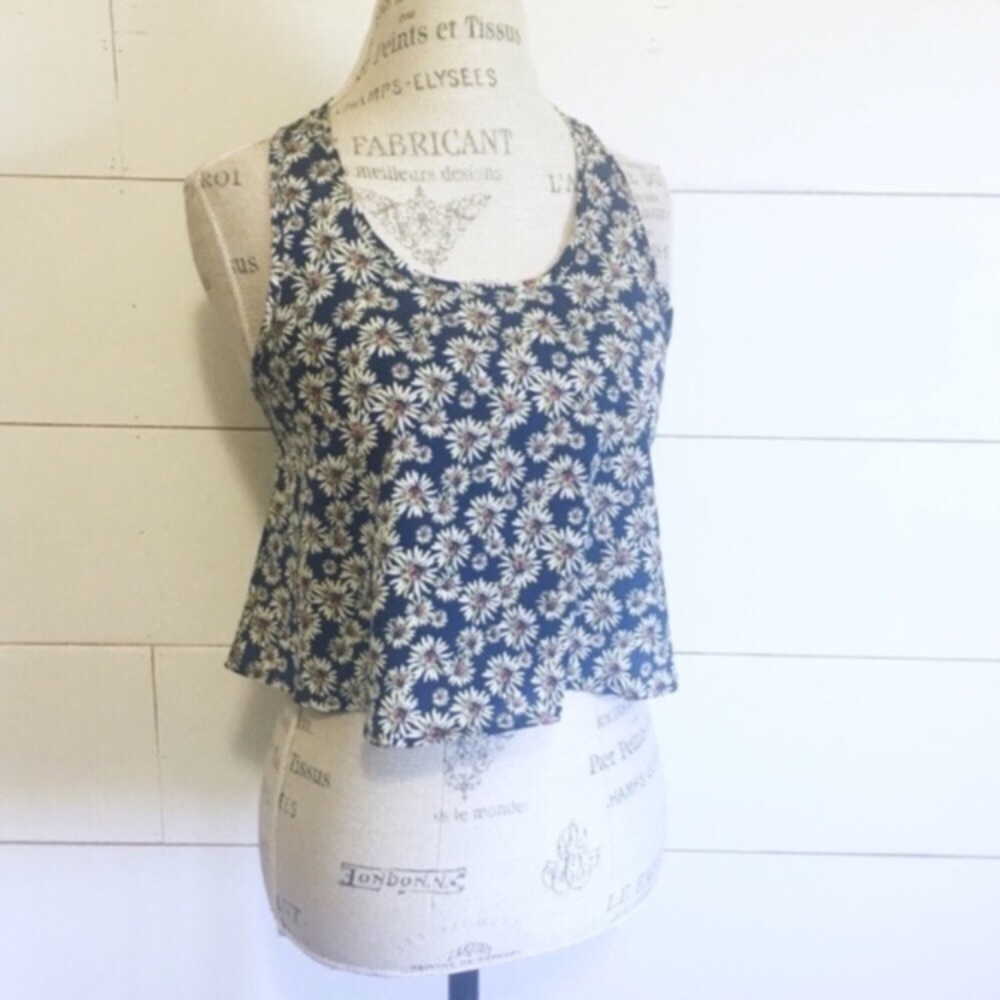 NWOT “Flower Girl” cageback floral top